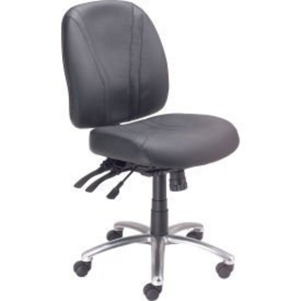 Global Equipment Interion    Multifunction Chair With Mid Back, Leather, Black 808652